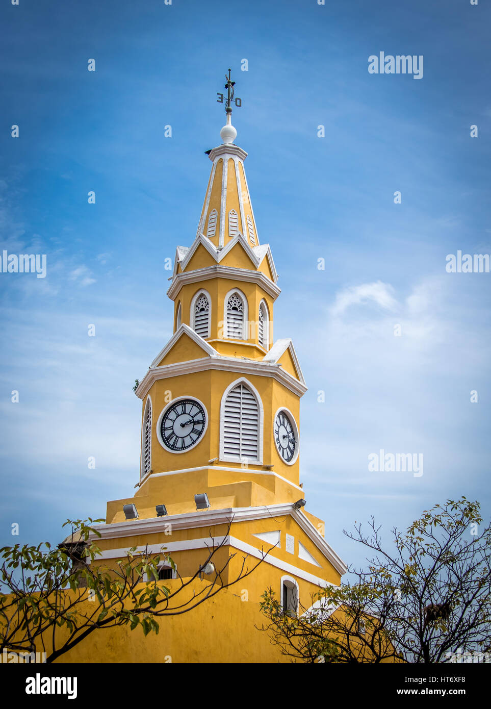 Clock Tower Gate - Cartagena de Indias, Colombia Stock Photo
