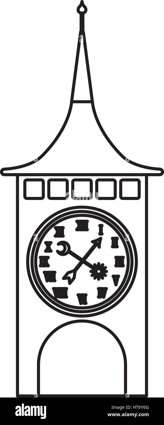 clock of tower switzerland Stock Vector