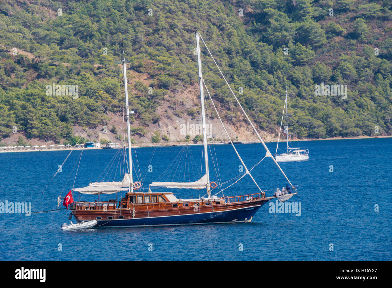 handmade turkish wooden cruise yacht,gulet Stock Photo