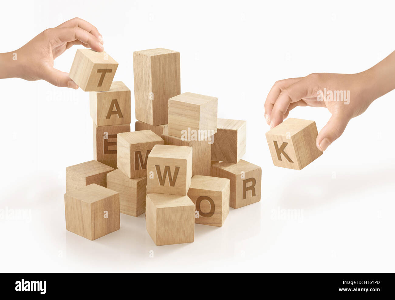 Teamwork & collaboration concept on isolated background. Stock Photo