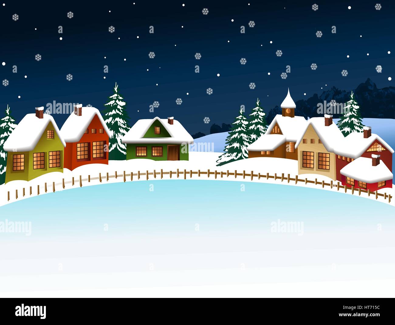 Winter country landscape Stock Vector Image & Art - Alamy