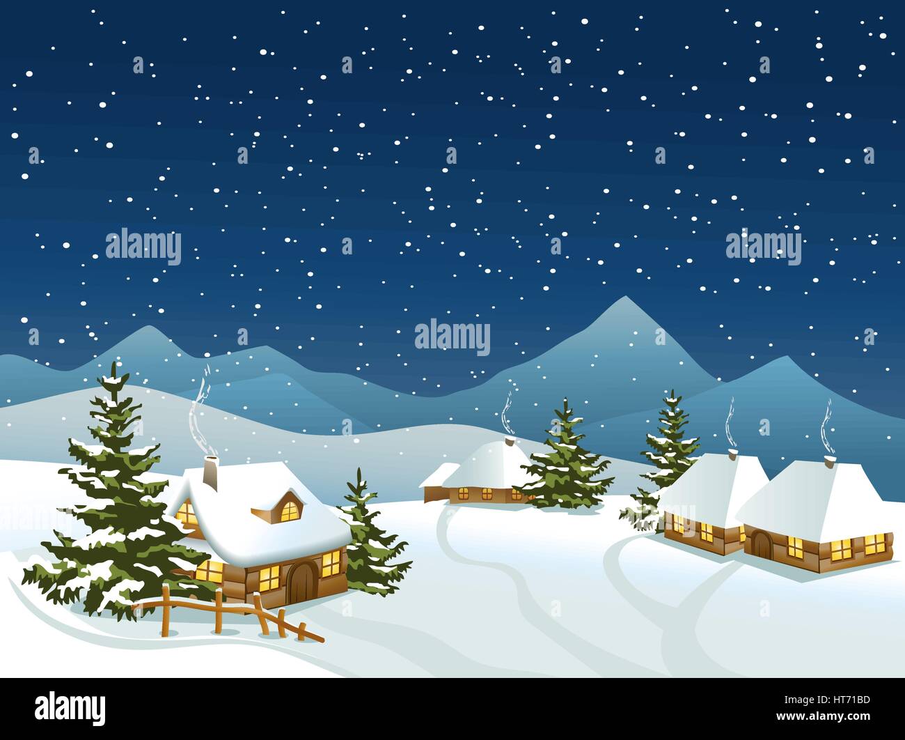 Winter country landscape Stock Vector Image & Art - Alamy