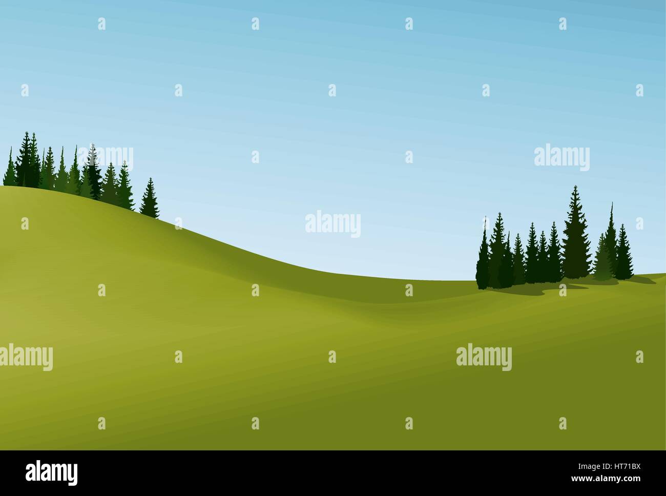 Rural landscape with green hills Stock Vector Image & Art - Alamy