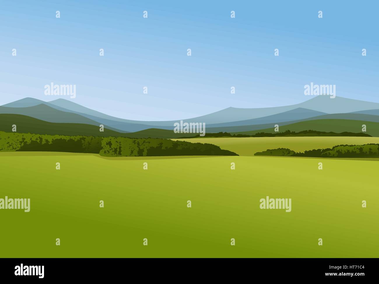 Vector Rural Hills Rural landscape with green hills Stock Vector Image & Art - Alamy