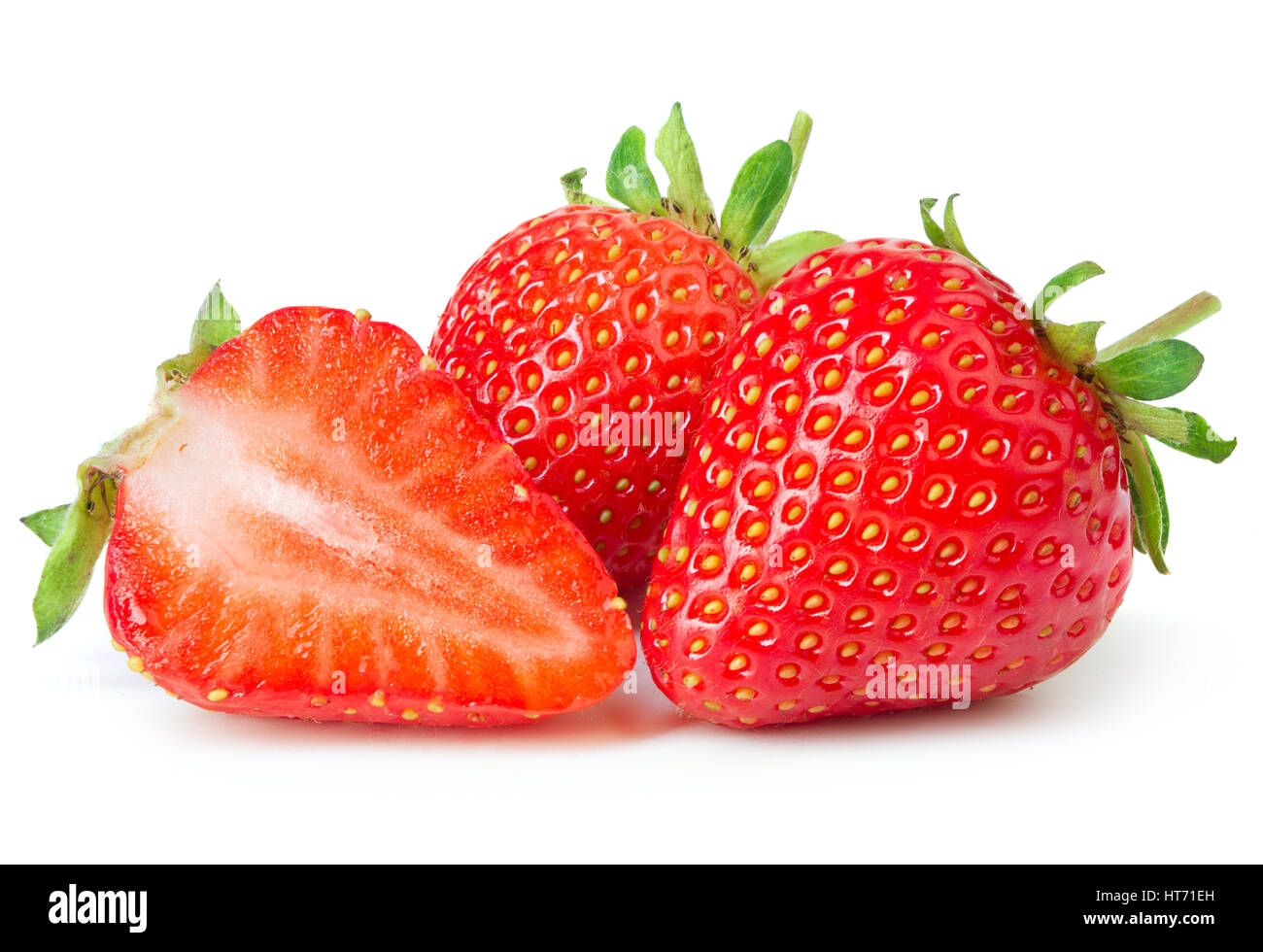 Strawberry on white background Stock Photo - Alamy