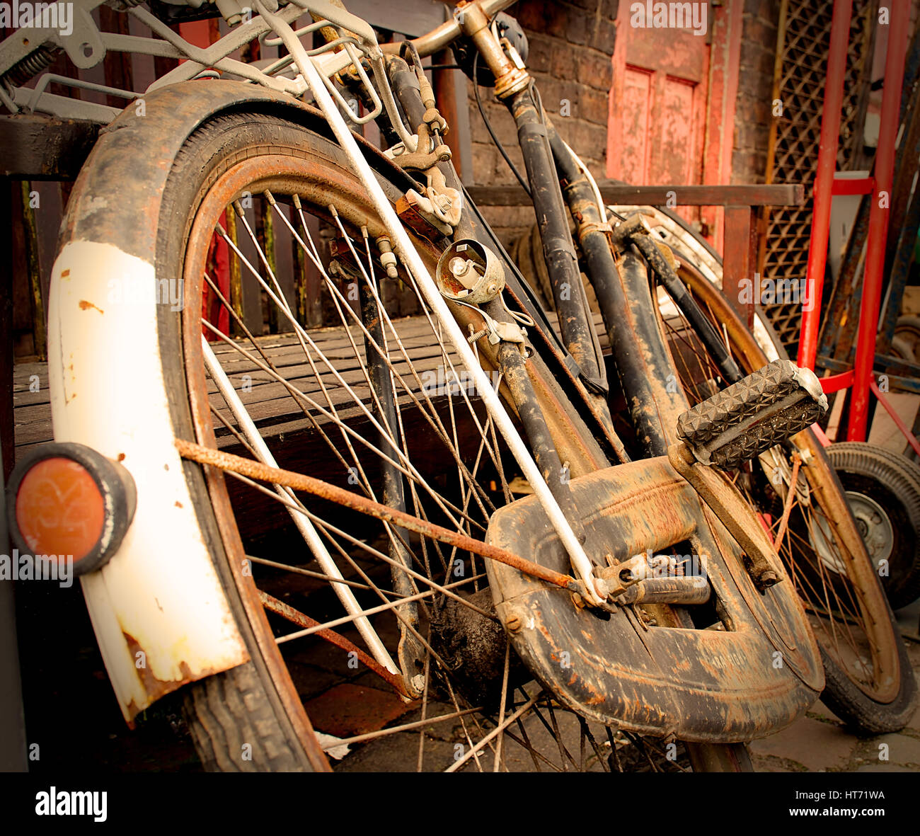 Old rusty bike. Stock Photo