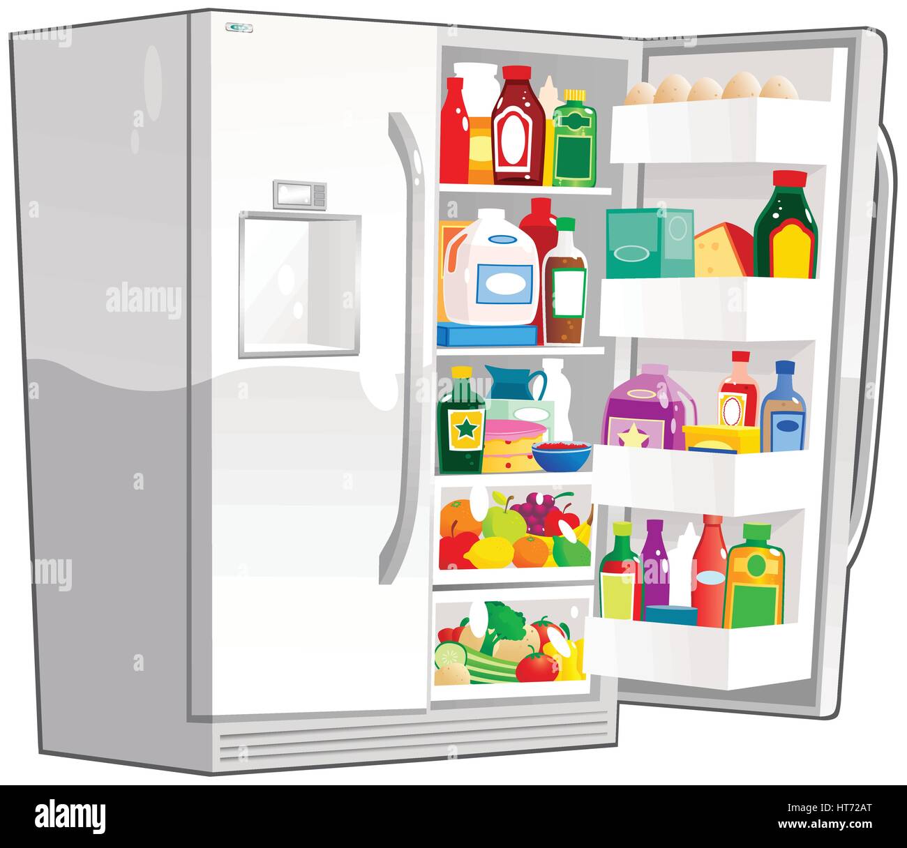 Открытый холодильник мультяшный