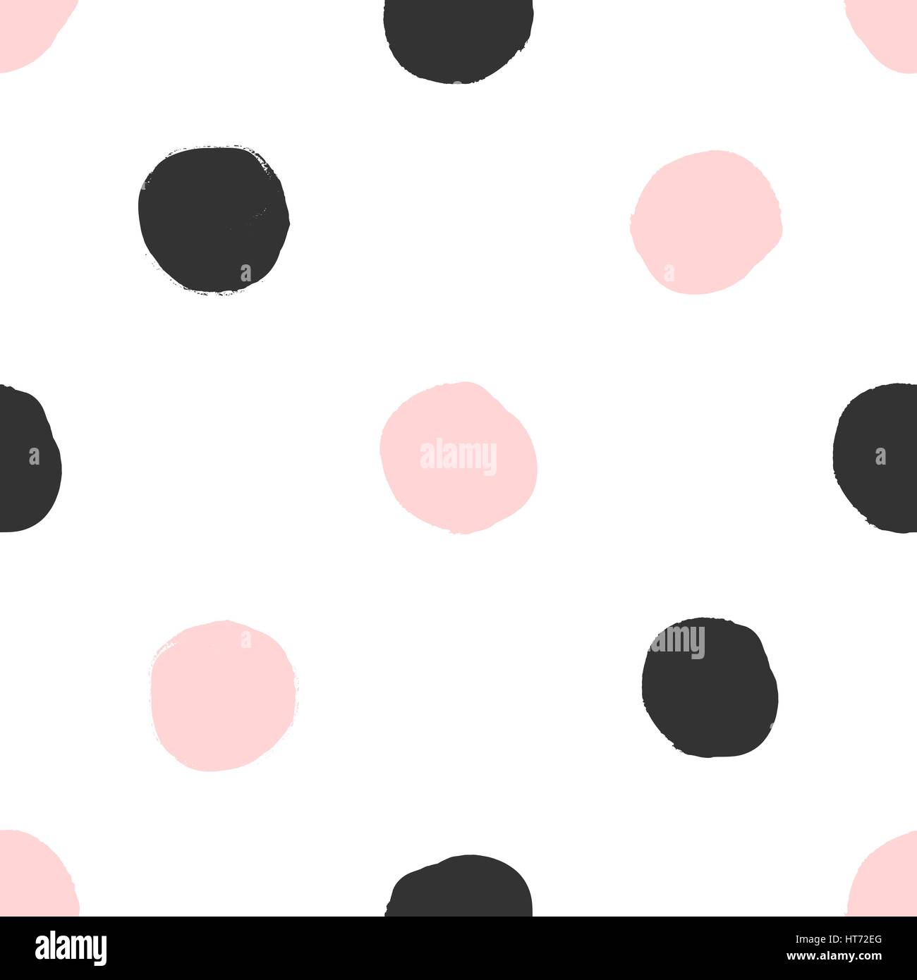 Hand drawn seamless repeat pattern with round shapes in gray, black and ...