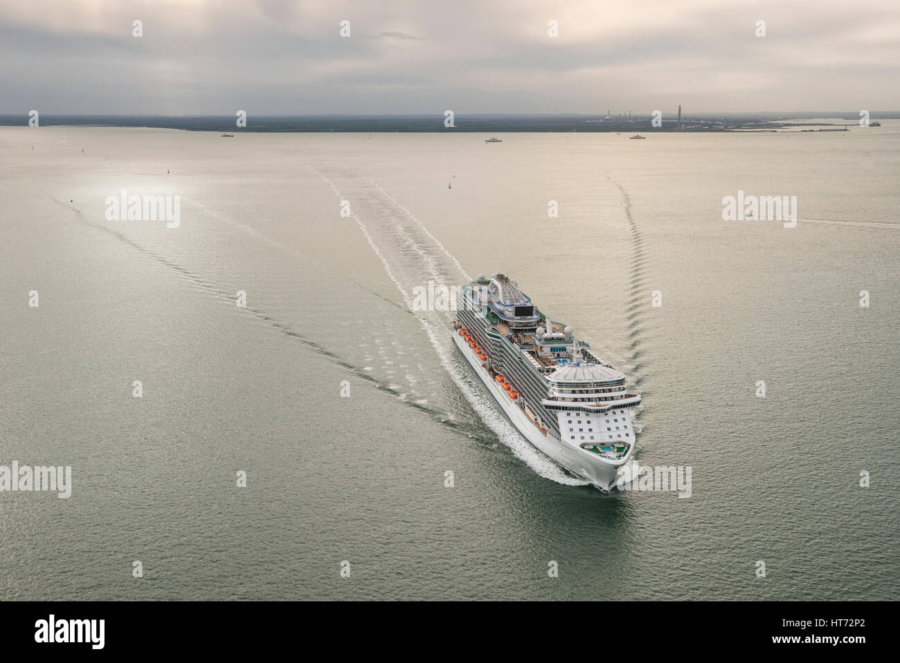 The Royal Princess sailing past Portsmouth, United Kingdom Stock Photo