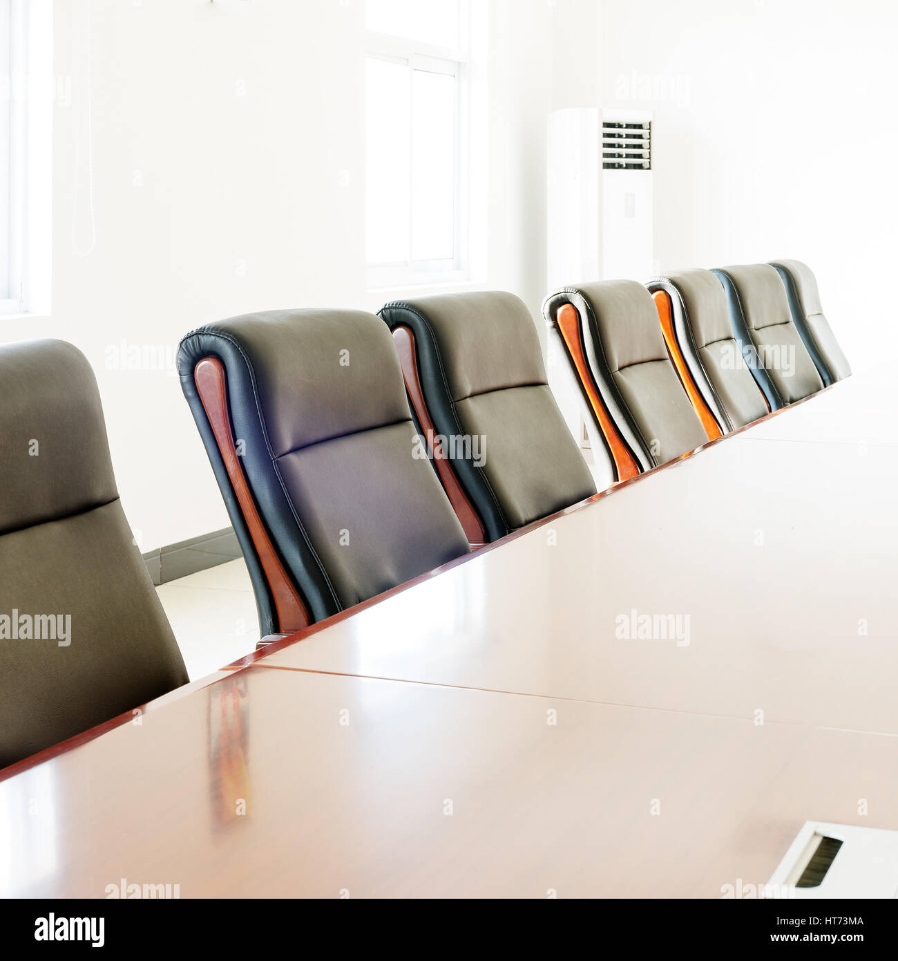 New conference rooms with tables and chairs Stock Photo