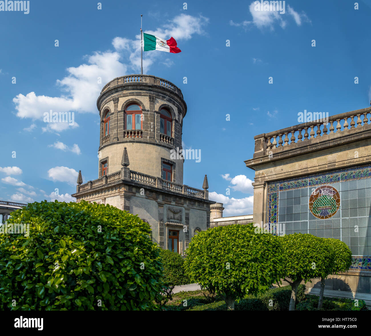 Chapultepec castle tower, Mexico city Stock Photo