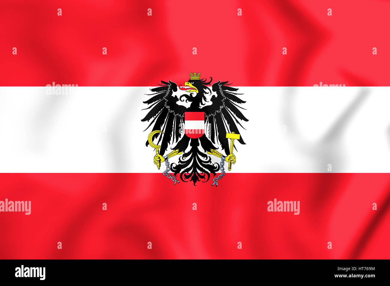 3D Flag of the Austria. 3D Illustration Stock Photo - Alamy