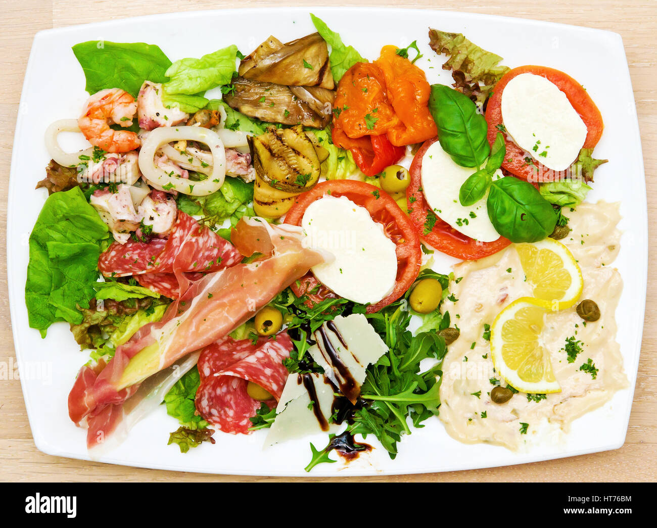 Italian appetizer on a plate Stock Photo Alamy