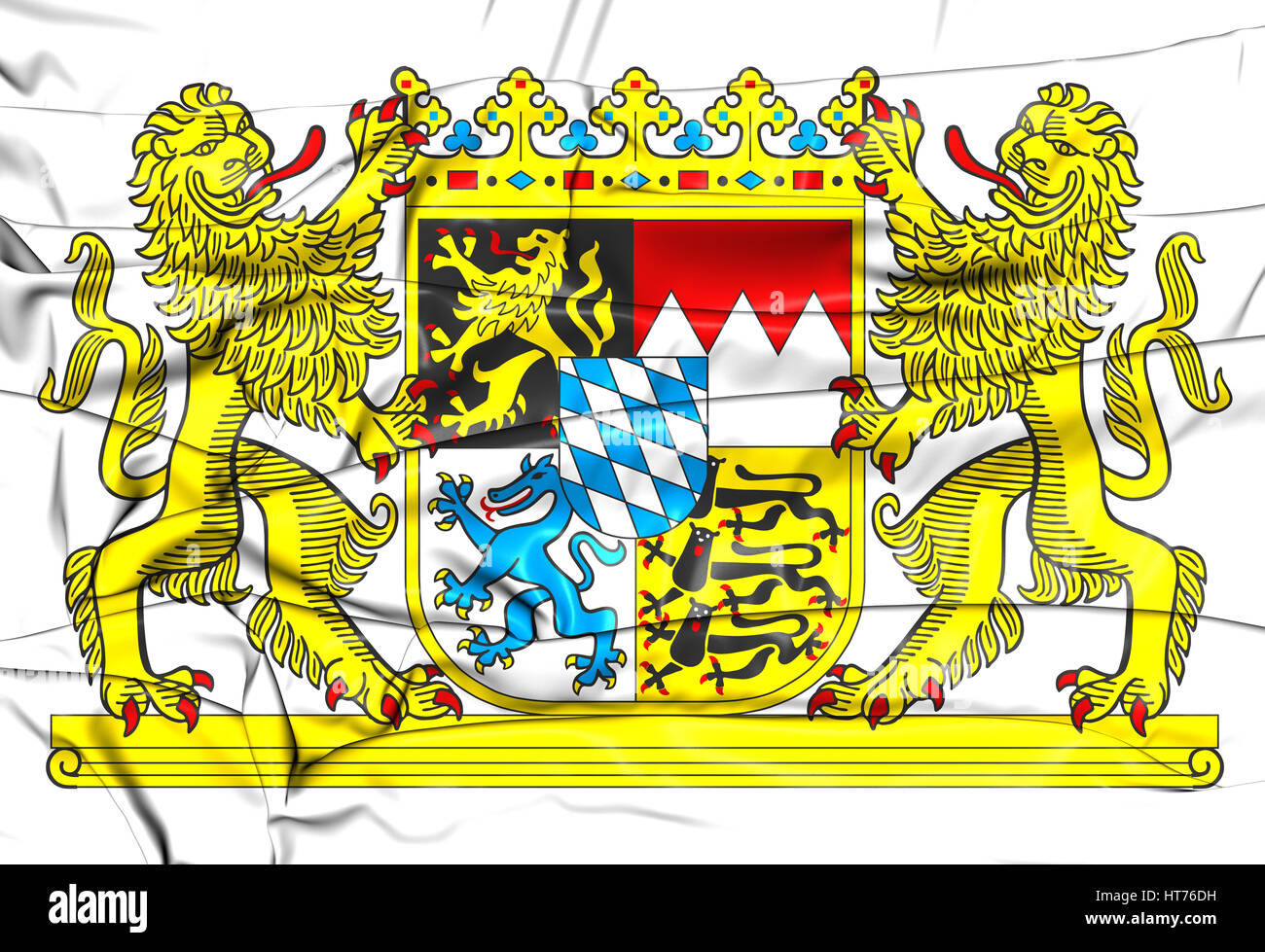 Bavaria Coat of Arms, Germany. 3D Illustration. Stock Photo