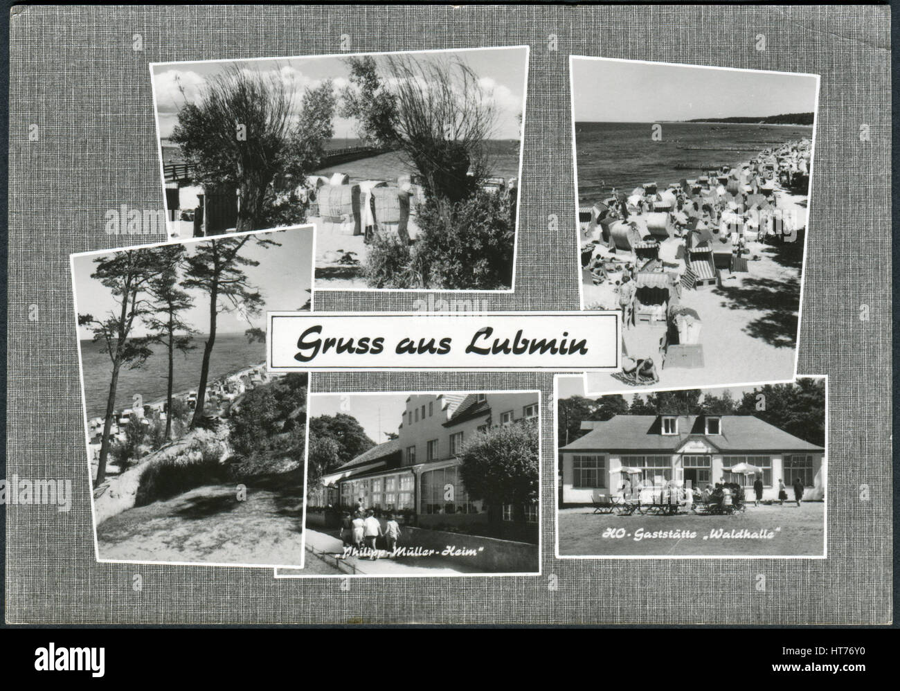 GERMANY - CIRCA 1966: A postcard printed in Germany, shows the Lubmin is a coastal resort in the German state of Mecklenburg-Vorpommern, circa 1966 Stock Photo