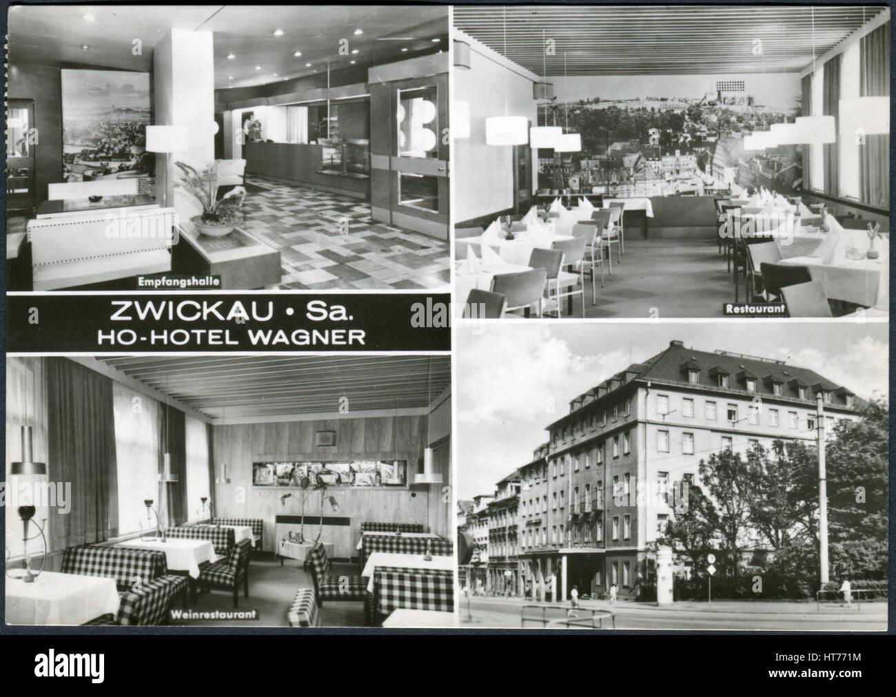 GERMANY CIRCA 1967 A postcard printed in Germany, shows the Hotel