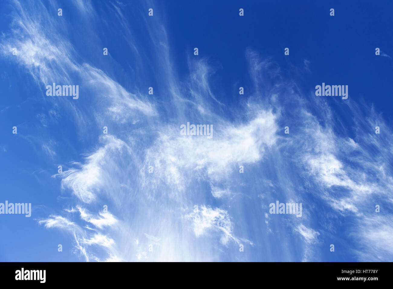 Cirrus clouds in the blue sky Stock Photo