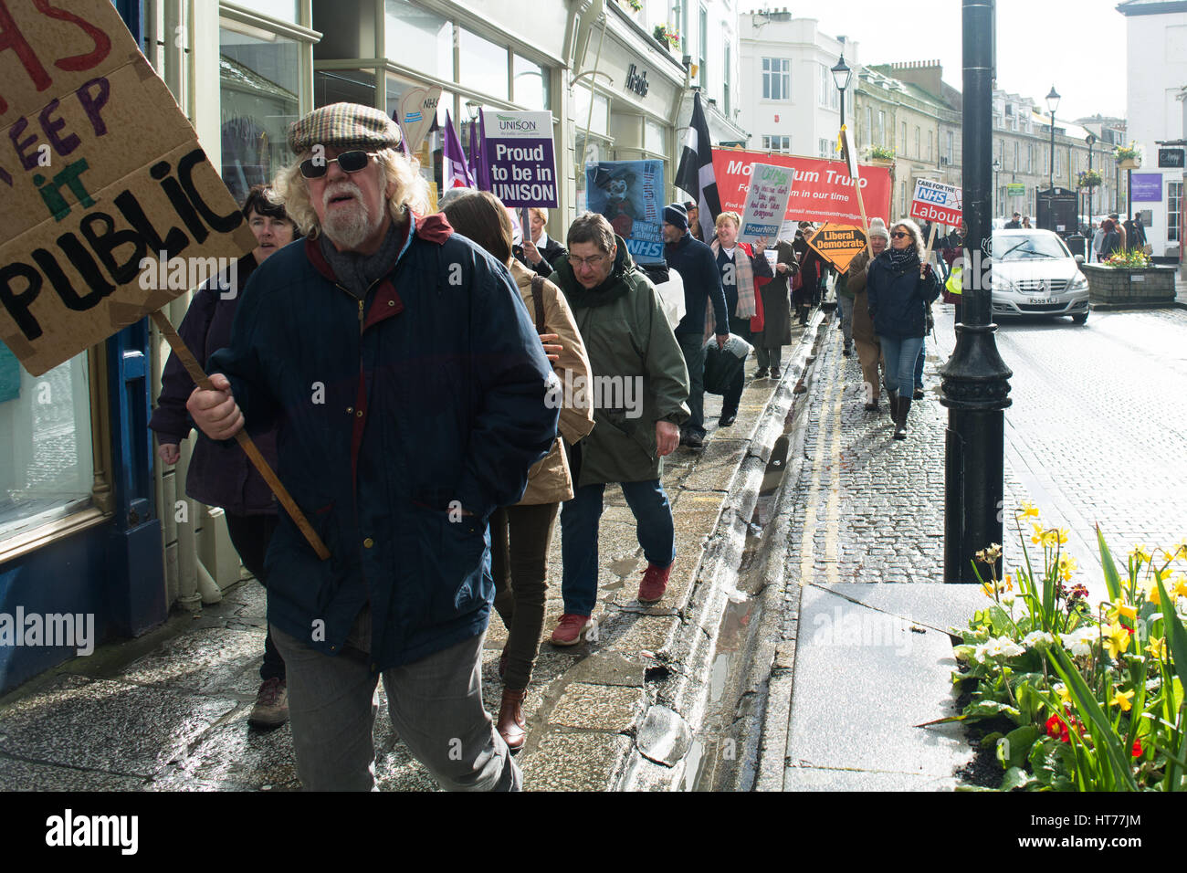 NHS Protests, Truro Stock Photo