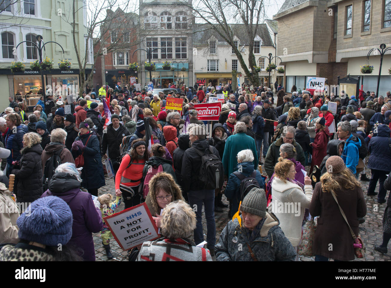 NHS Protests, Truro Stock Photo