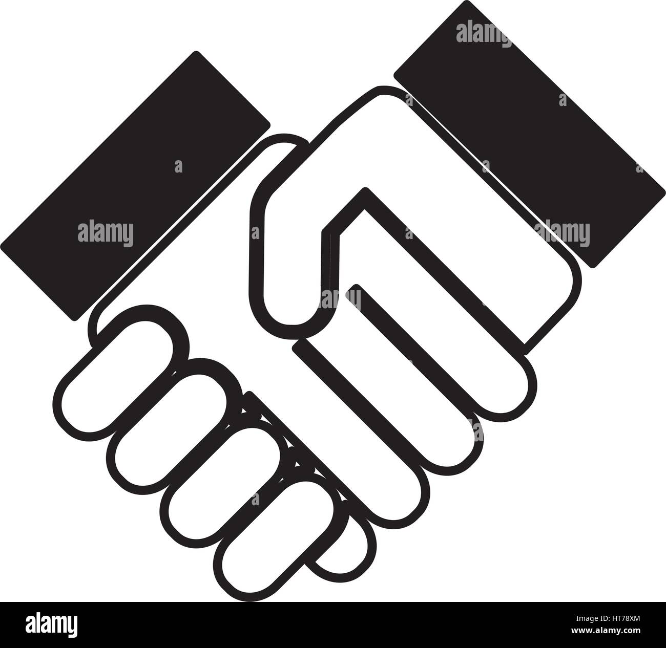 Shaking hands silhouette Stock Vector Images - Alamy