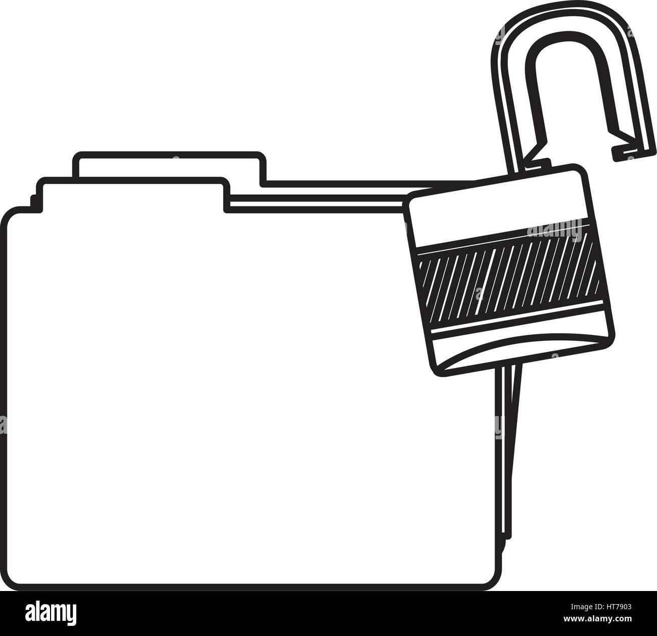 figure file and open lock icon Stock Vector Image & Art - Alamy