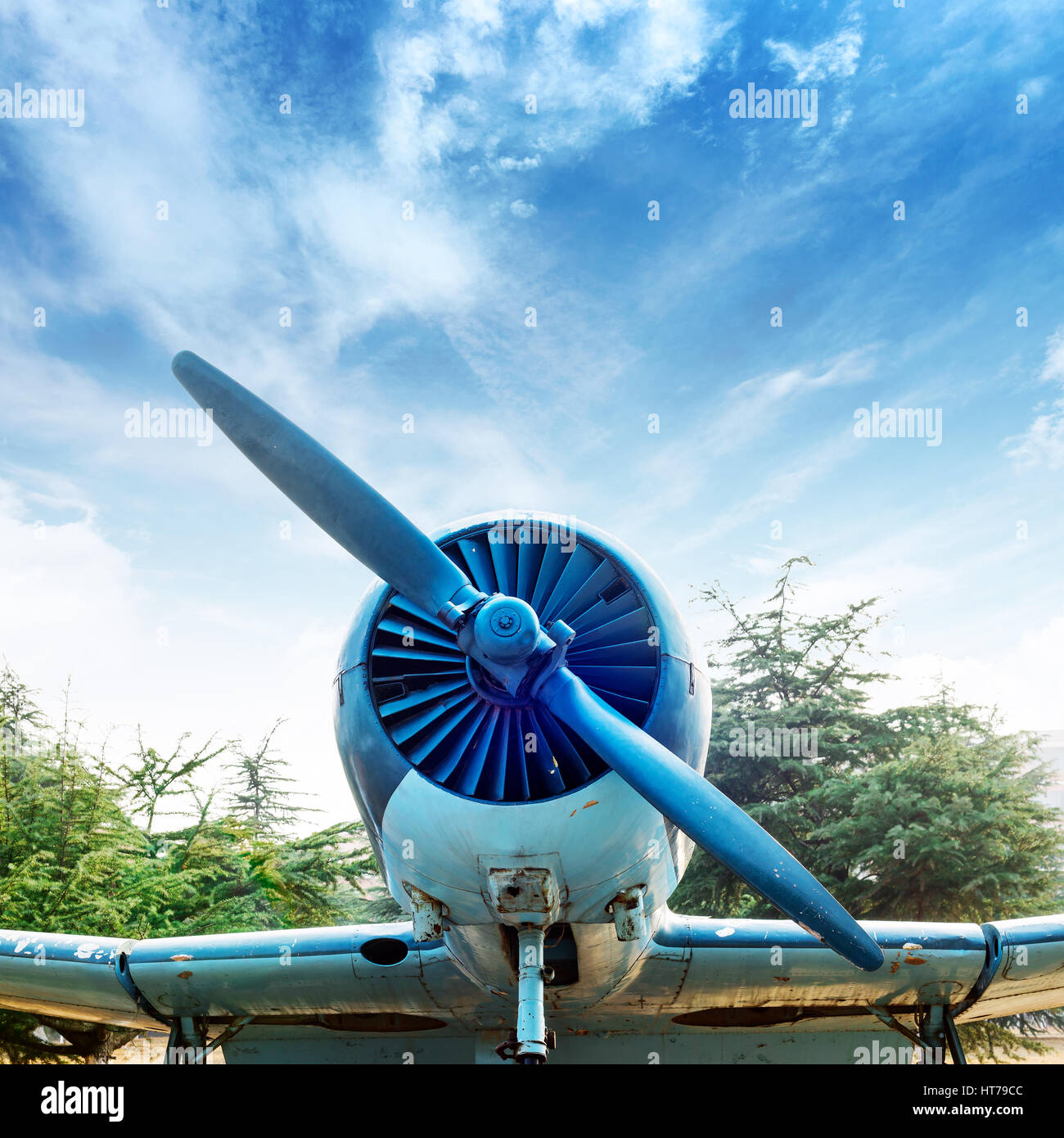 Abandoned old fighter airplane on the ground Stock Photo - Alamy