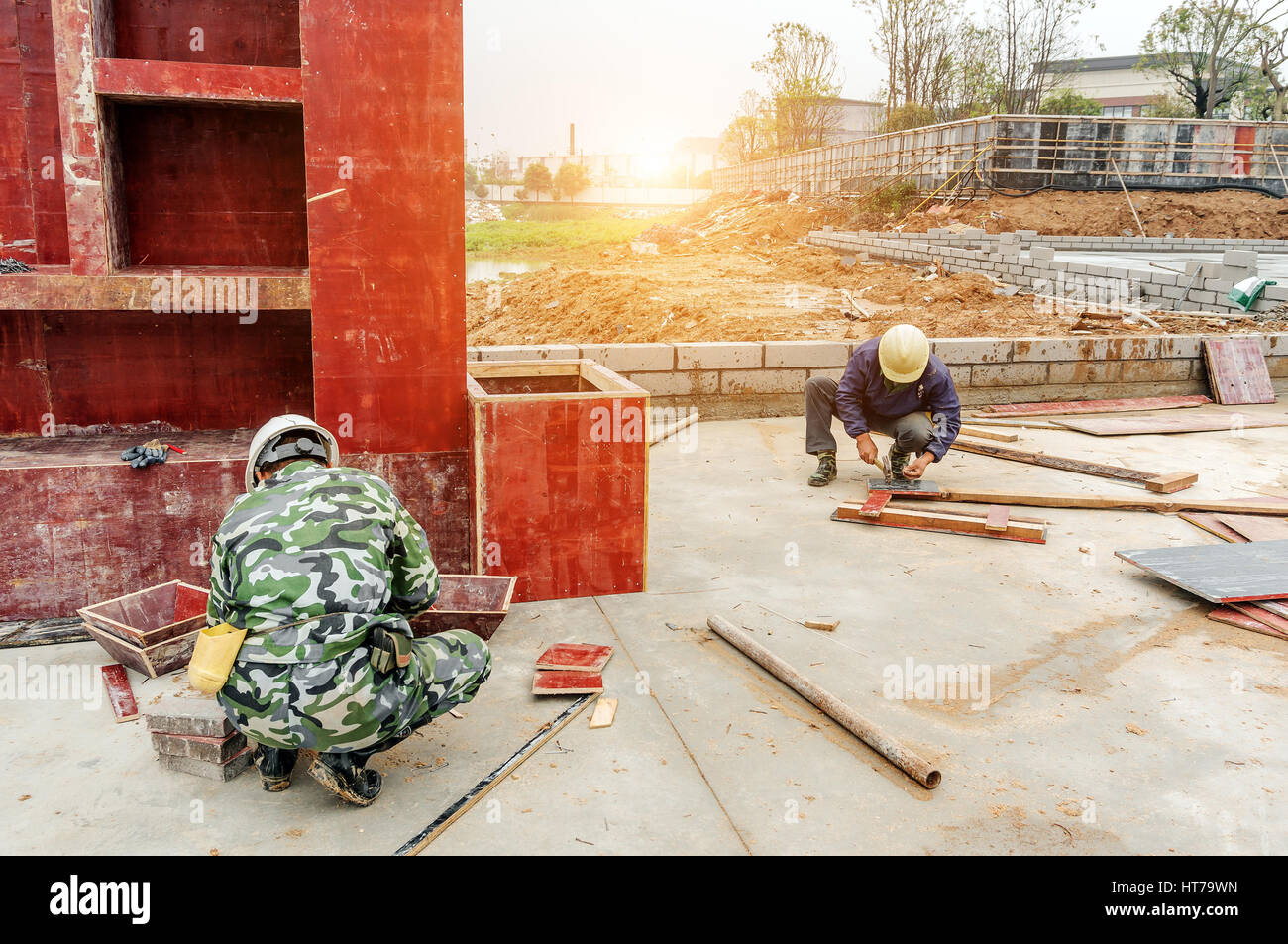 Construction site carpentry Stock Photo - Alamy