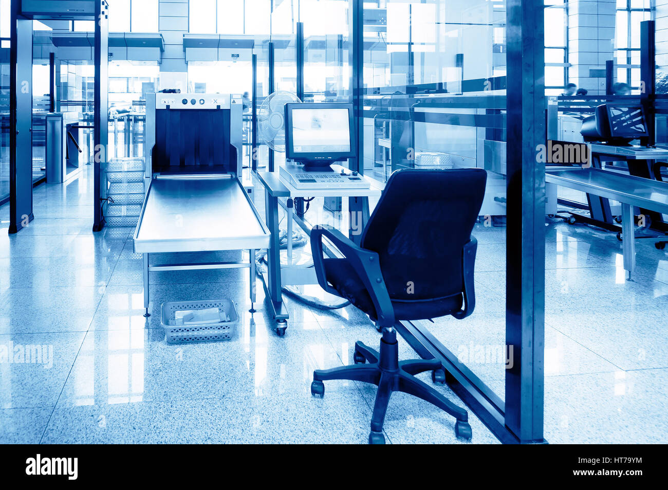 Airport security check with metal detector X ray Stock Photo Alamy