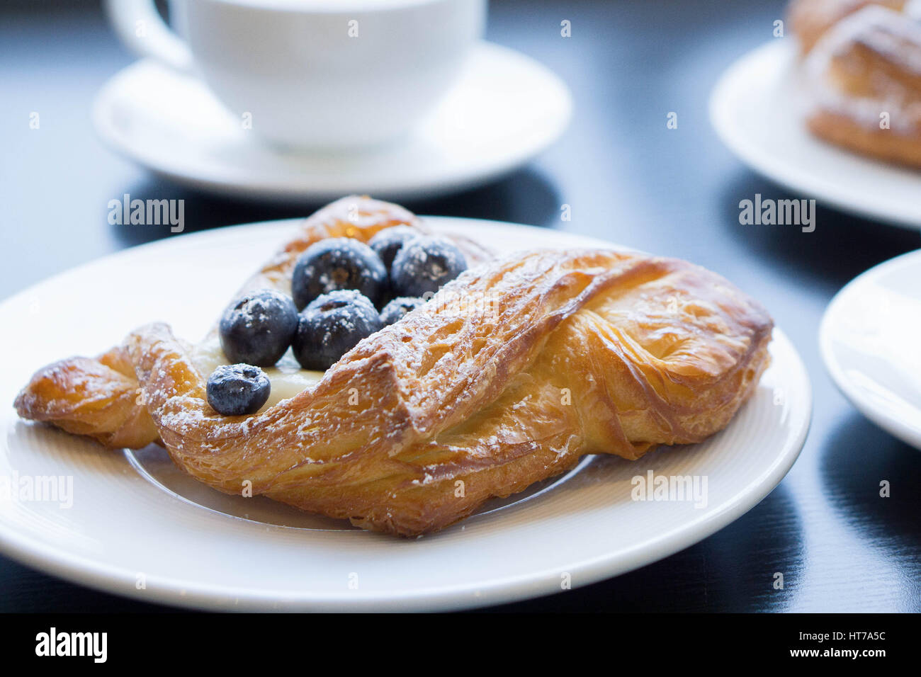 Blueberry and Custard Flaky French Pastry Stock Photo Alamy