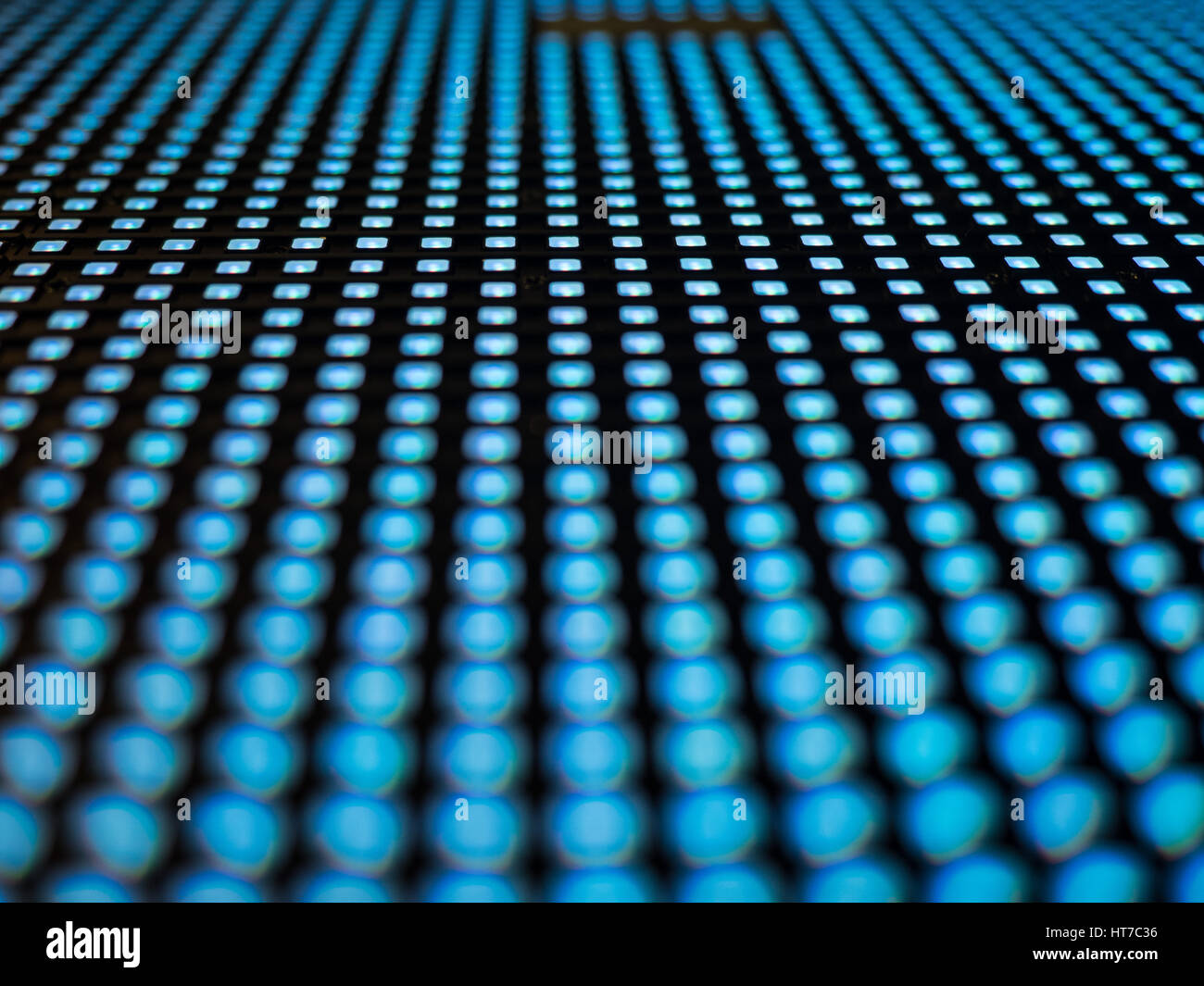 Abstract view of blue LED panel Stock Photo