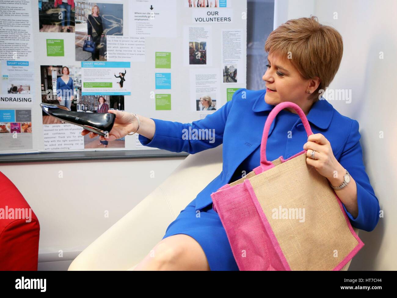 First Minister Nicola Sturgeon donates a pair of shoes to Smart Works ...