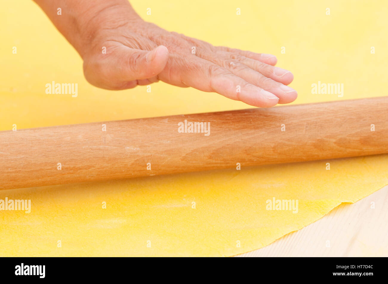 Italy, Emilia Romagna, Bologna, Making of Tagliatelle, Typical Pasta Stock Photo