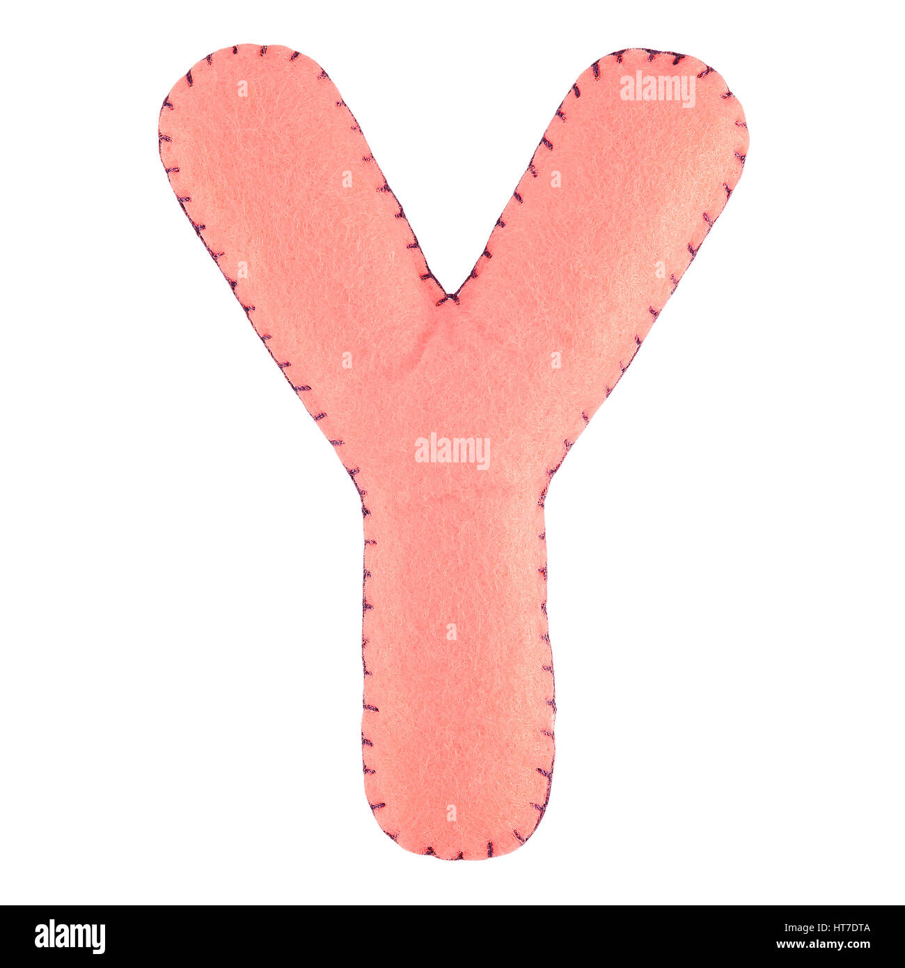 Y- letter from pink felt. Collection of colorful handmade English ...