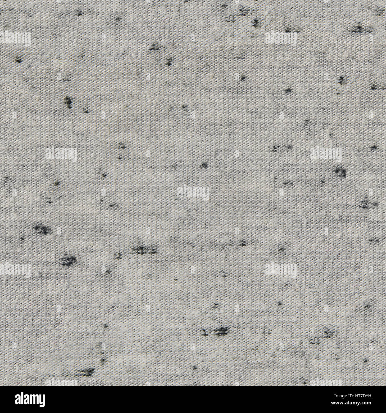 Seamless Gray fabric texture with black specks. Repeatable Cloth background Stock Photo