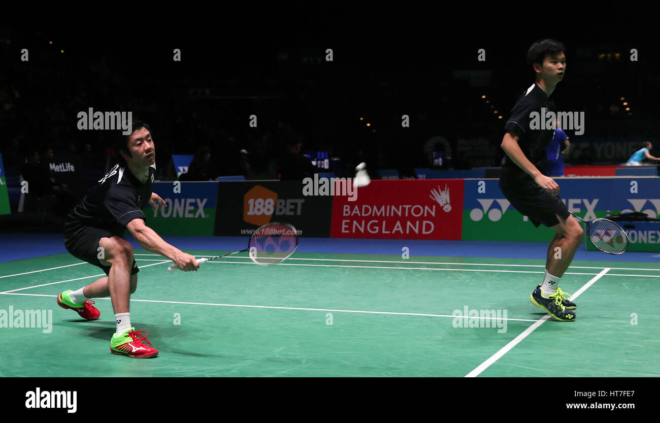 Japan's Hiroyuki Endo (left) and Yuta Watanabe in action during the Men's doubles match during