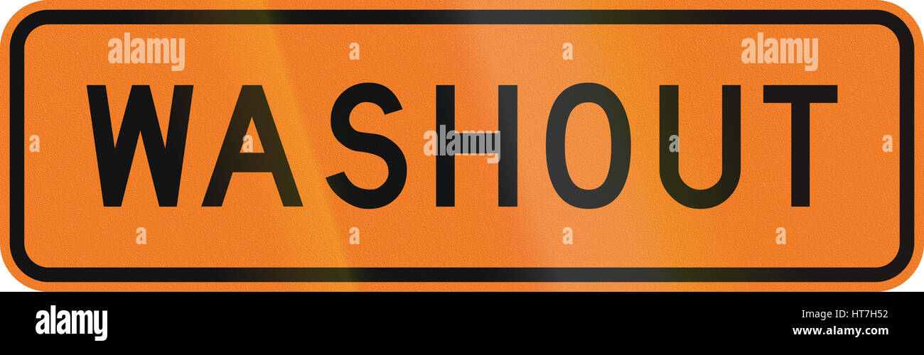 New Zealand road sign - Road washout Stock Photo - Alamy