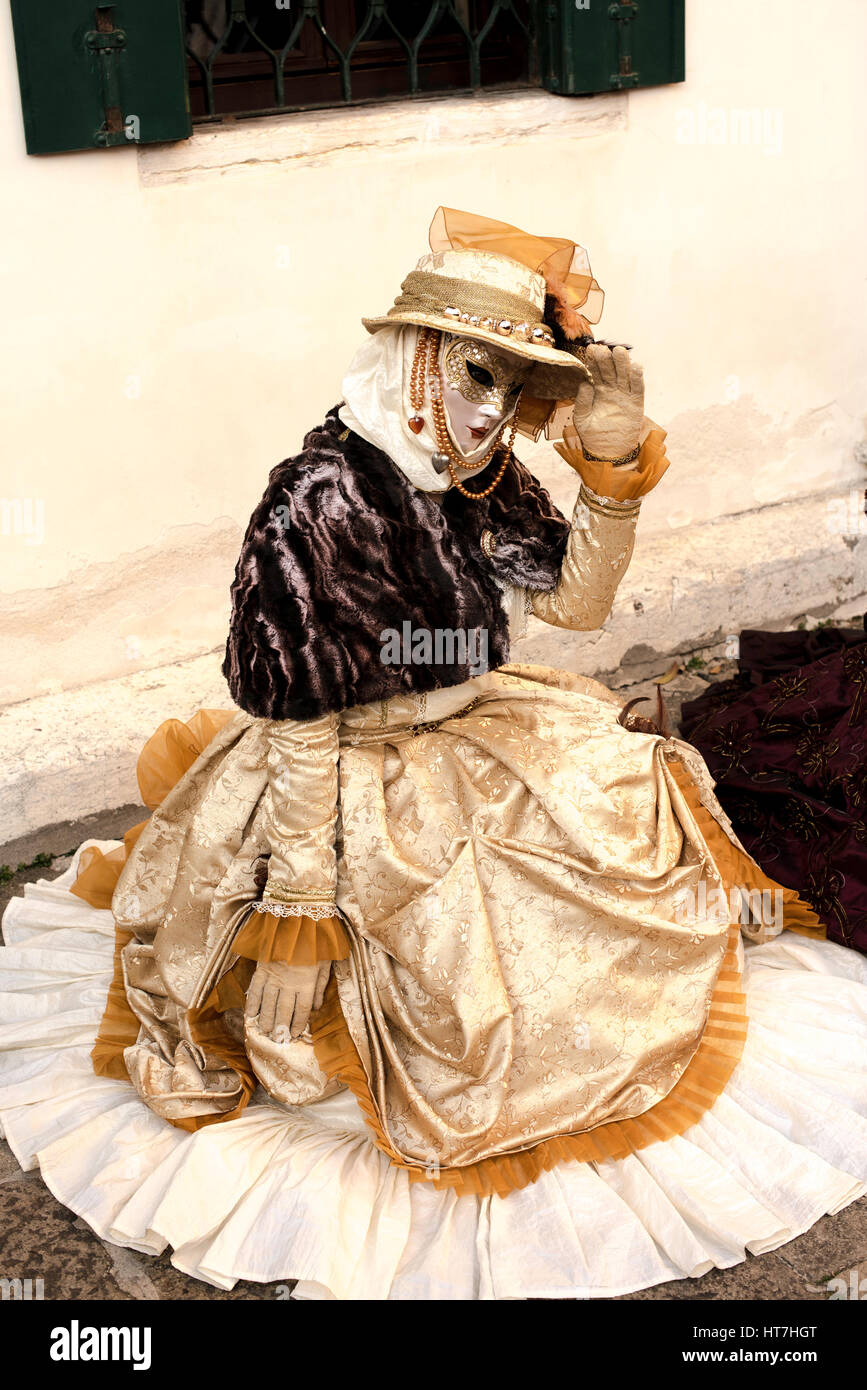 Masked lady, Carnival of Venice, 2017 Stock Photo