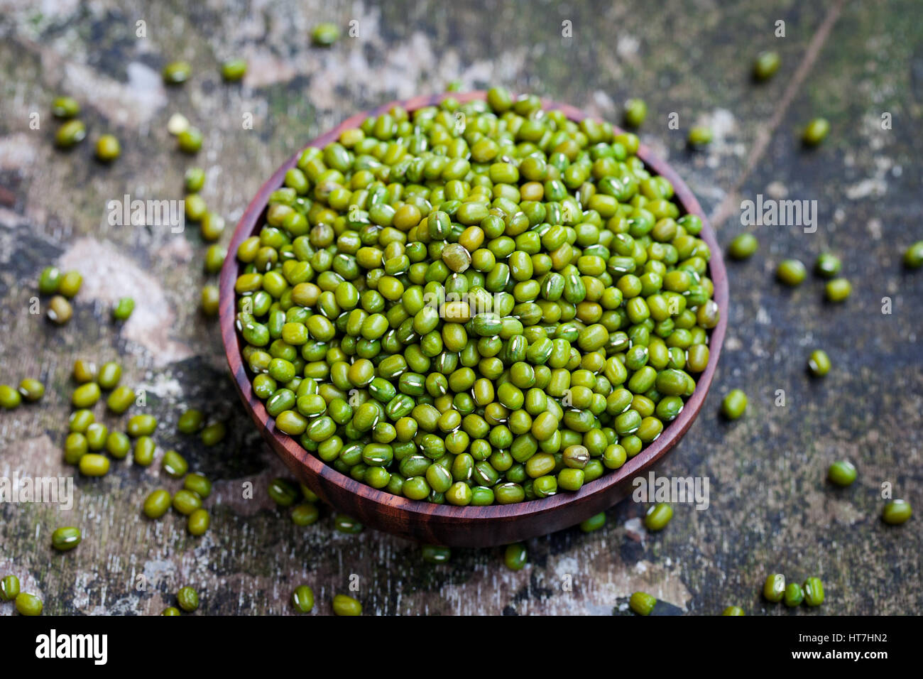 Mung bean, green moong dal in wooden bowl Stock Photo Alamy