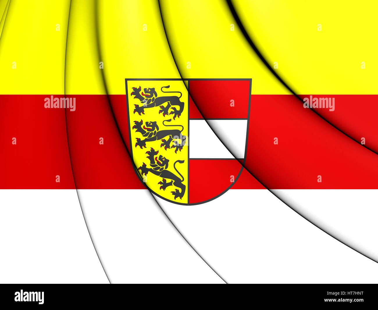 3D Flag of Carinthia, Austria. 3D Illustration. Stock Photo