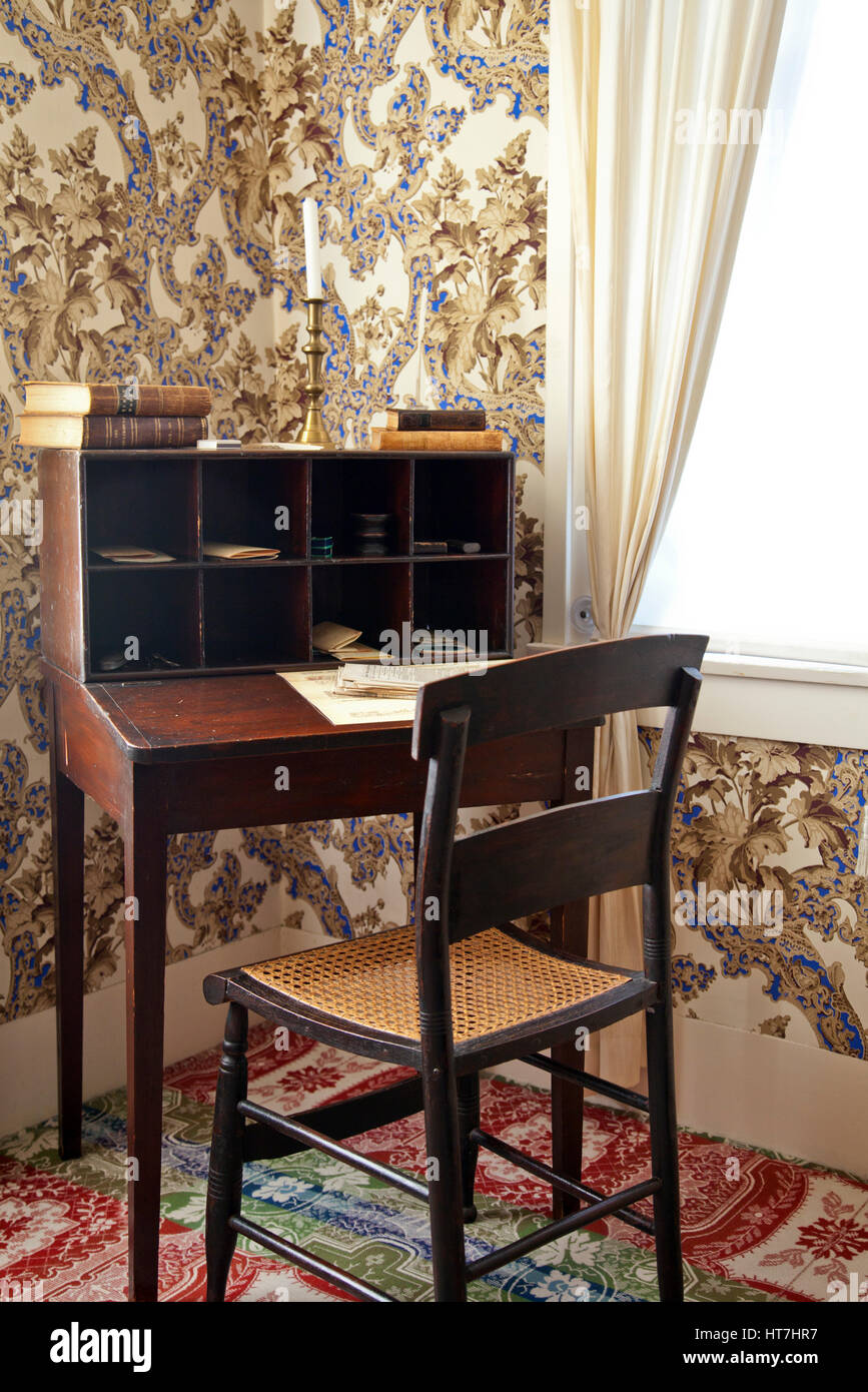 Desk at Abraham Lincoln's Home In Springfield, Illinois, Usa Stock