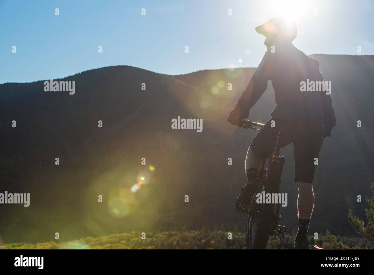 Alex Leich On The Bare Granite Slabs Of Whitehorse Ledge In North Conway, New Hampshire Stock