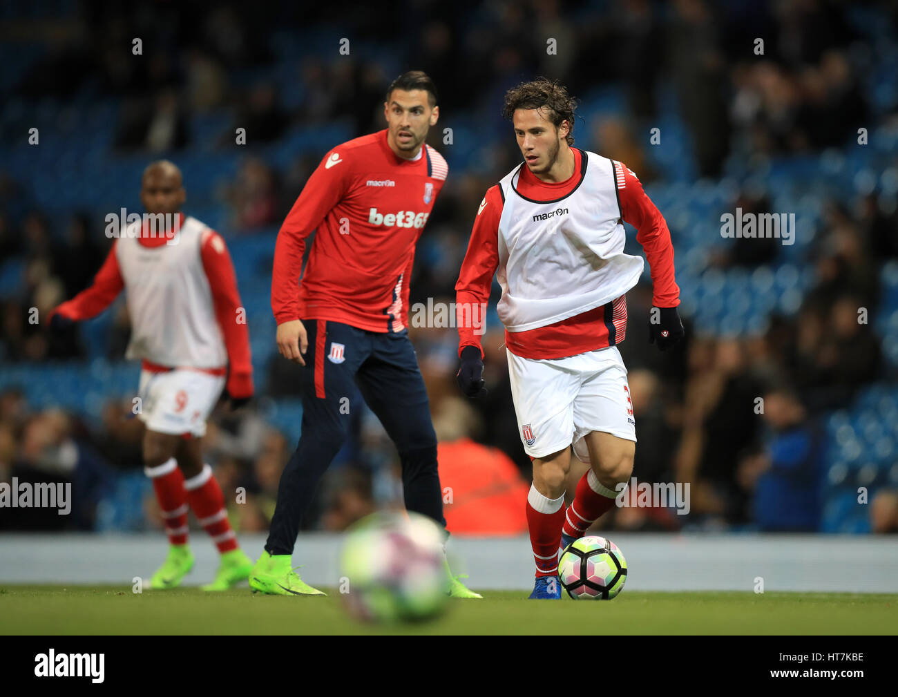 Stoke City's Ramadan Sobhi during the Premier League match at the Etihad Stadium, Manchester. PRESS ASSOCIATION Photo. Picture date: Wednesday March 8, 2017. See PA story SOCCER Man City. Photo credit should read: Mike Egerton/PA Wire. RESTRICTIONS: EDITORIAL USE ONLY No use with unauthorised audio, video, data, fixture lists, club/league logos or 'live' services. Online in-match use limited to 75 images, no video emulation. No use in betting, games or single club/league/player publications. Stock Photo