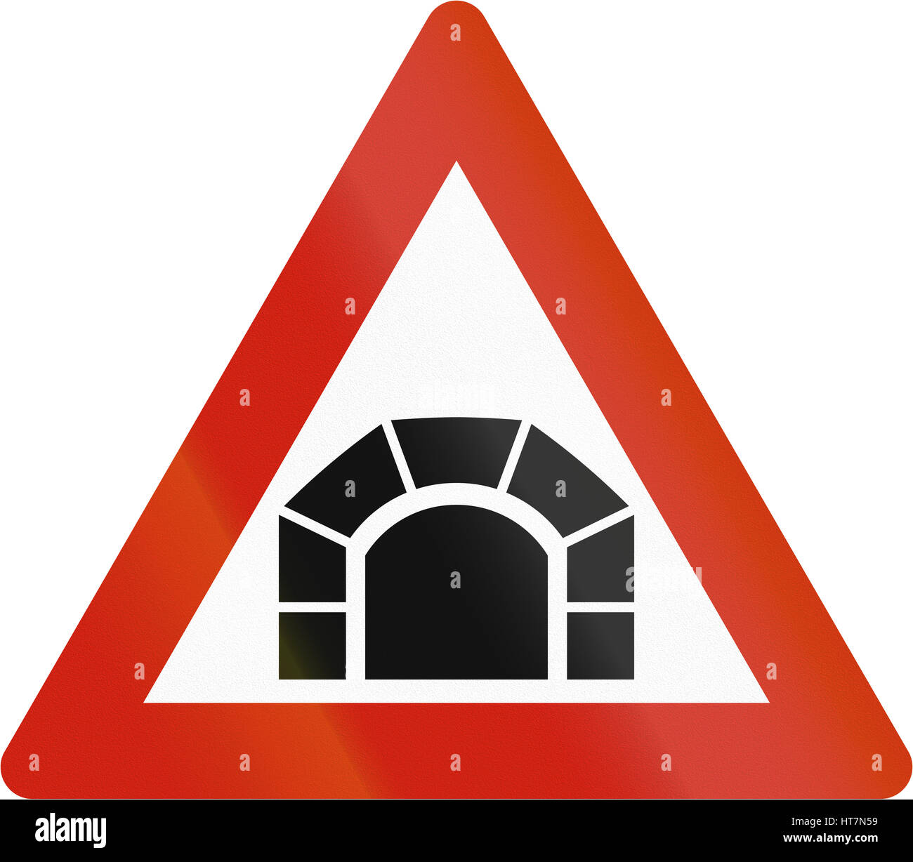 Norwegian road warning sign - Tunnel ahead Stock Photo - Alamy