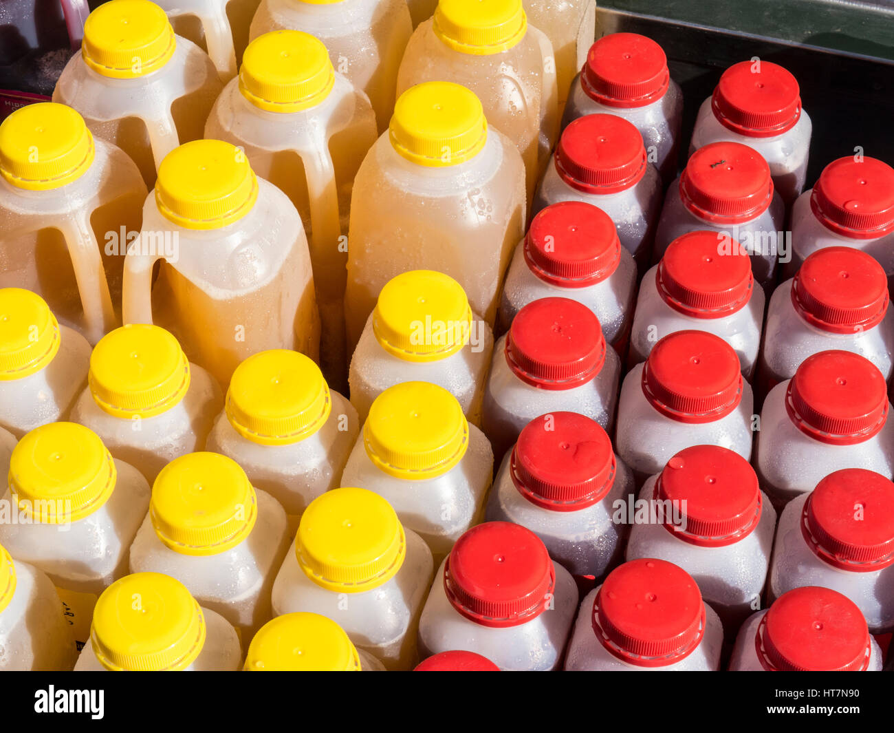 PLASTIC JUICE BOTTLES Organic sustainable apple cider health drinks on