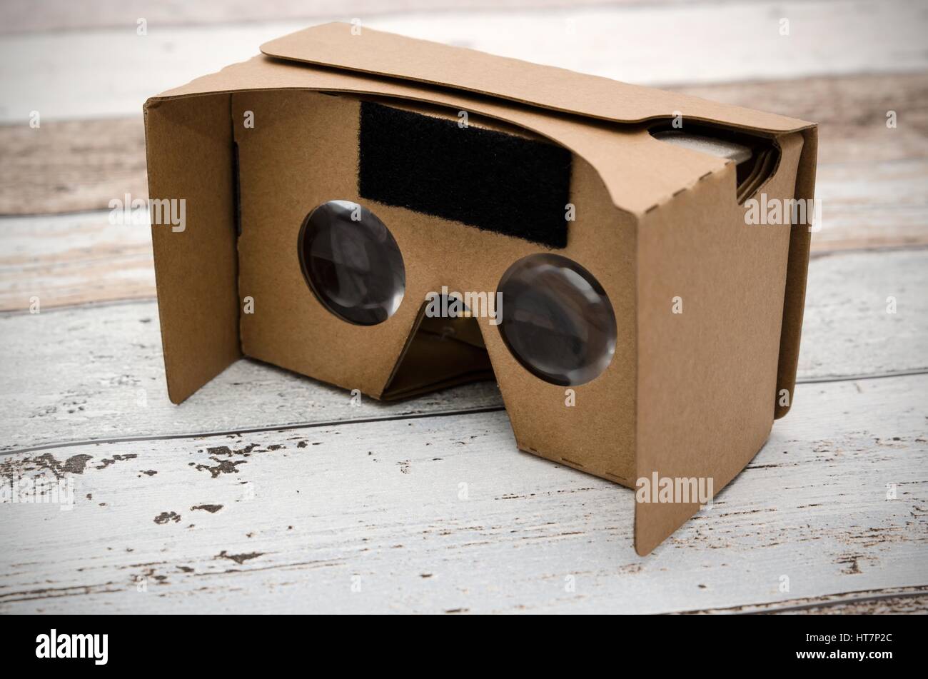 Virtual reality cardboard glasses. Easy way to watch movies in 3D