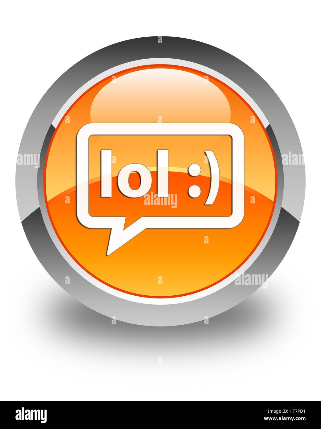 LOL bubble icon isolated on glossy orange round button abstract illustration Stock Photo