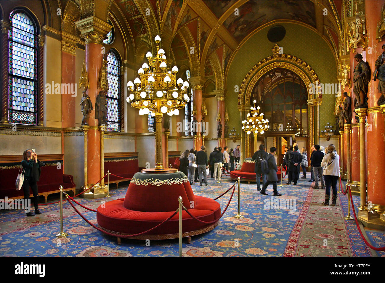 The lounge of the Hungarian Parliament, Budapest, Hungary. Stock Photo