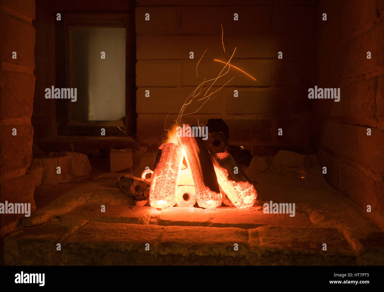 Charcoal cooking inside in a restaurant hires stock photography and