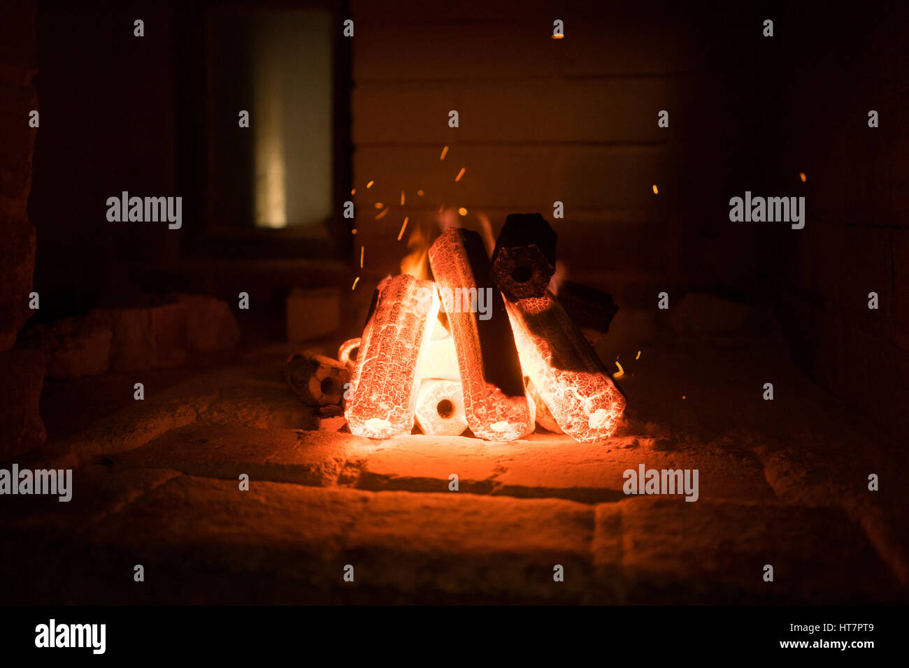 Charcoal cooking inside in a restaurant hires stock photography and