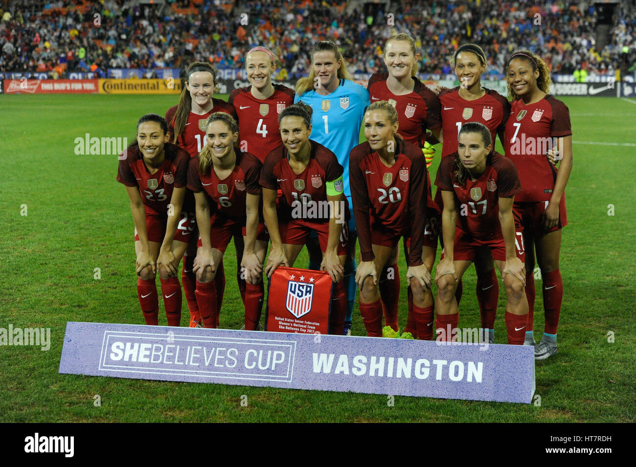 Washington DC, USA. 07th Mar, 2017. US women's national team poses